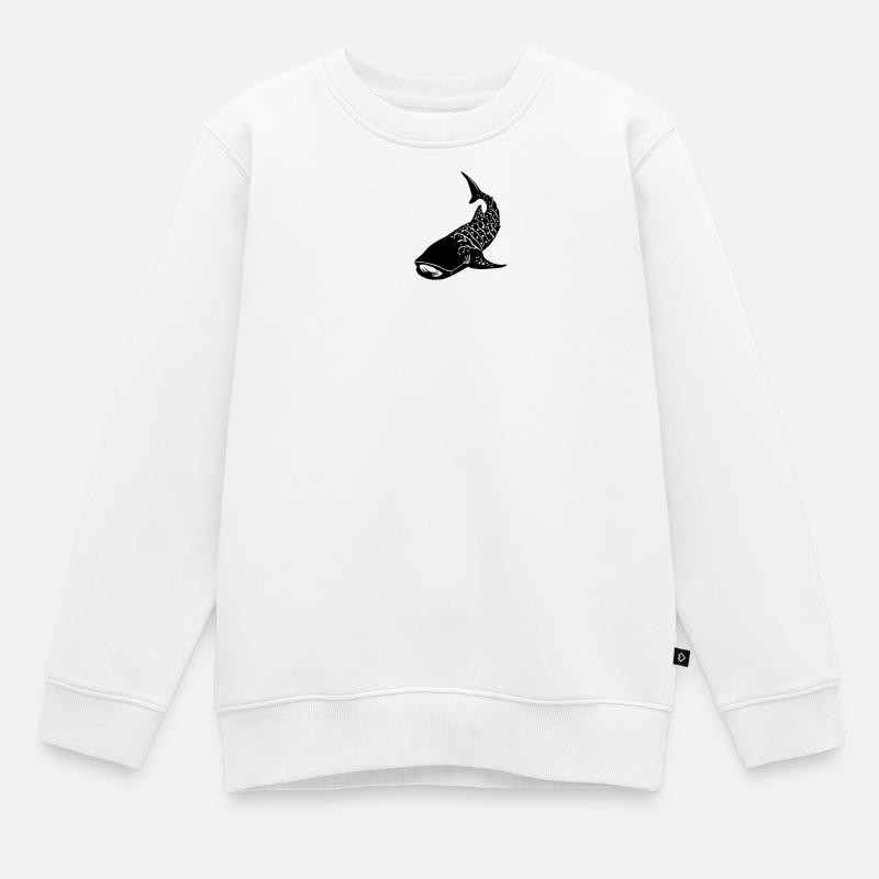 Requin-baleine 2 - Sweat Premium enfant bio - blanc