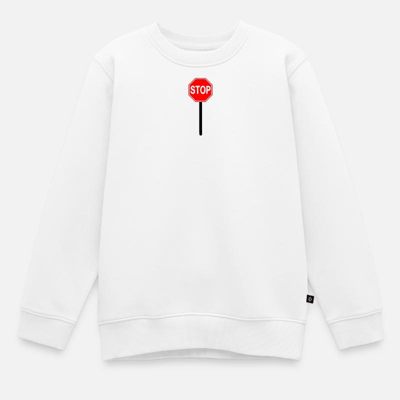 Stop Shield - Kids Premium Organic Sweatshirt - white