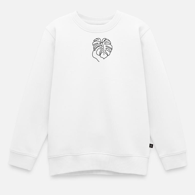 Monstera - Sweat Premium enfant bio - blanc