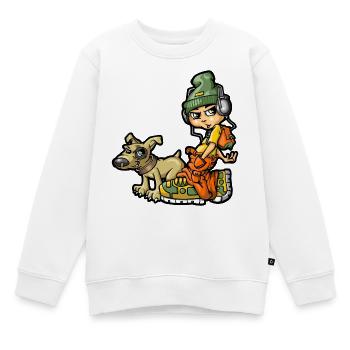 bboy und sein Hund - Kinder Premium Organic Sweatshirt - Weiß - Vorne - AI Model Kid Male (0cm)