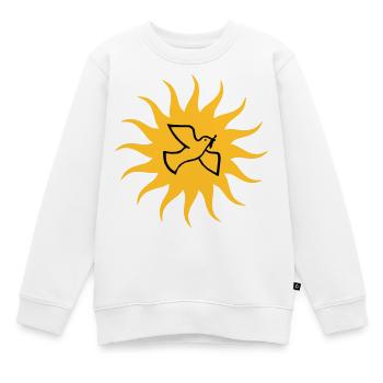 Friedenstaube Sonne - Kinder Premium Organic Sweatshirt - Weiß - Vorne - AI Model Kid Male (0cm)