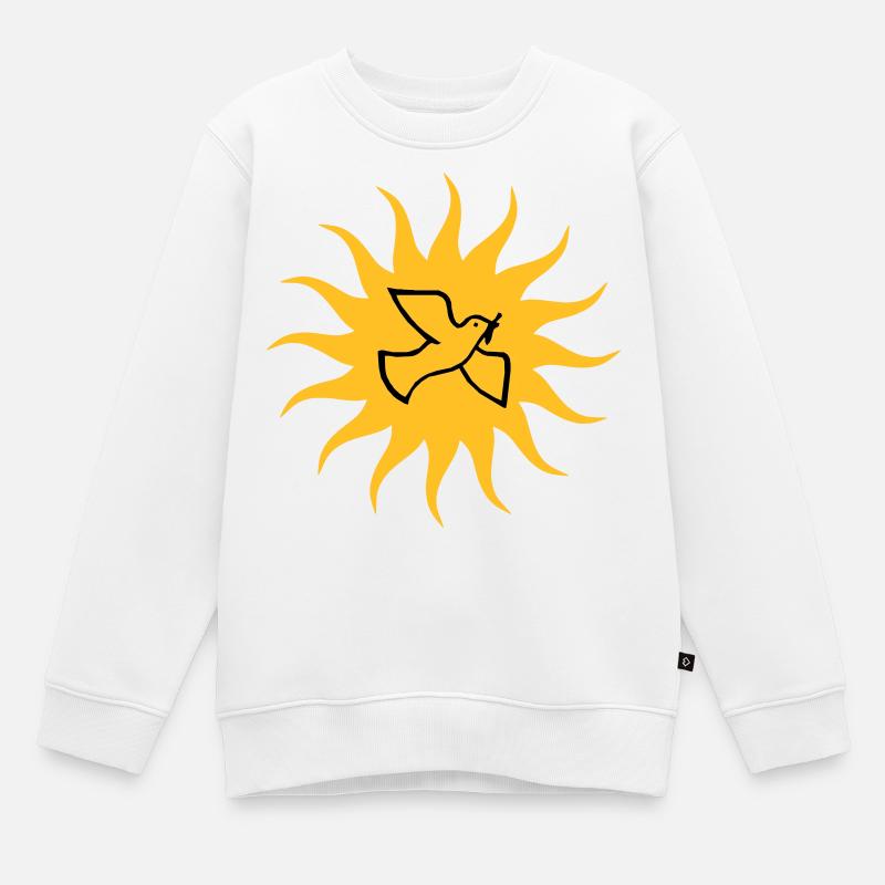 Friedenstaube Sonne - Kinder Premium Organic Sweatshirt - Weiß