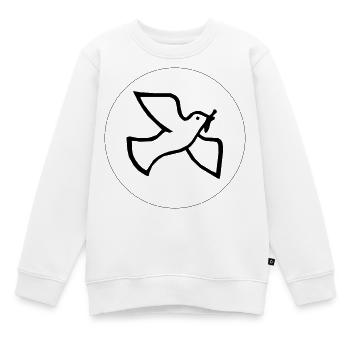 Friedenstaube - Kinder Premium Organic Sweatshirt - Weiß - Vorne - AI Model Kid Male (0cm)