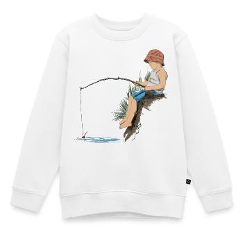 Angler - Kinder Premium Organic Sweatshirt - Weiß - Vorne - AI Model Kid Male (0cm)