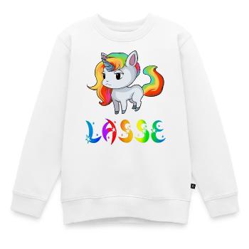 Einhorn Lasse - Kinder Premium Organic Sweatshirt - Weiß - Vorne - AI Model Kid Male (0cm)