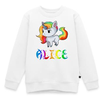 Einhorn Alice - Kinder Premium Organic Sweatshirt - Weiß - Vorne - AI Model Kid Male (0cm)
