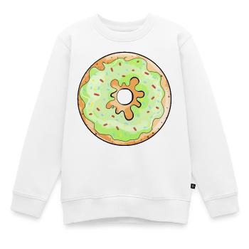 Leckerer Donut mit grünem Zuckerguß Comic Geschenk - Kinder Premium Organic Sweatshirt - Weiß - Vorne - AI Model Kid Male (0cm)