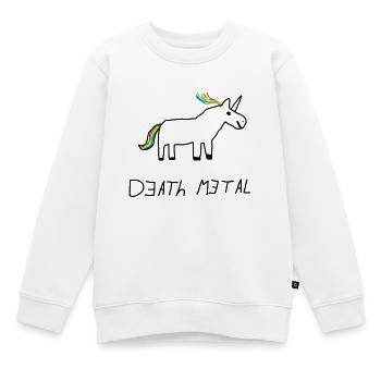 Death Metal Einhorn - Kinder Premium Organic Sweatshirt - Weiß - Vorne - AI Model Kid Male (0cm)