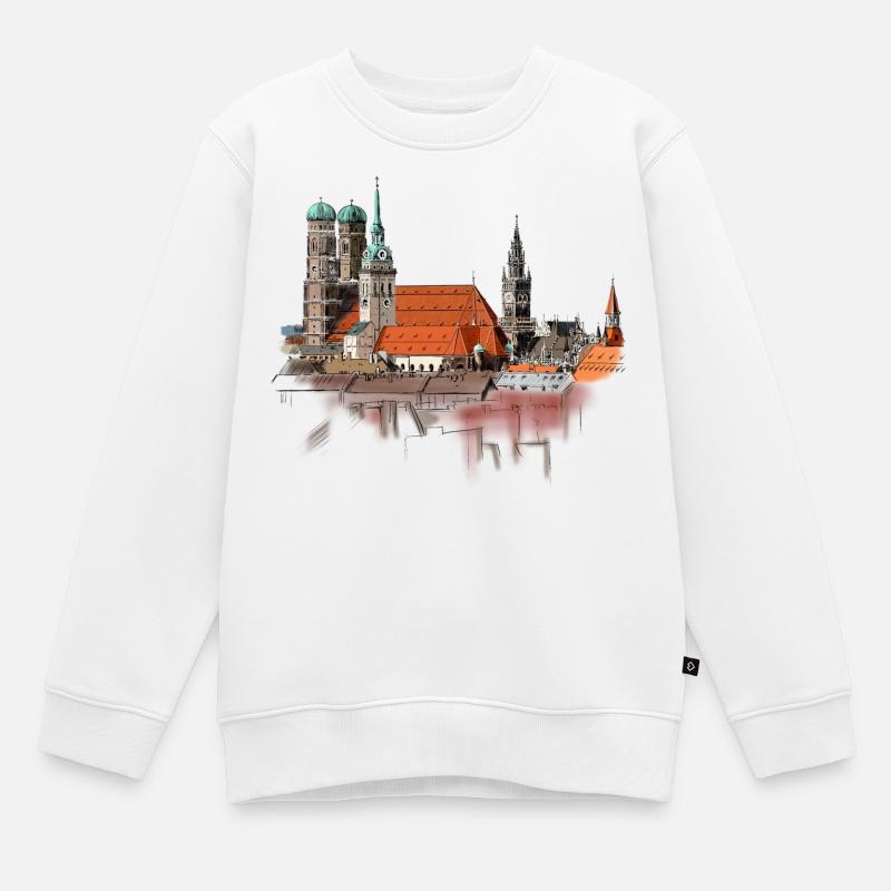 München - Kinder Premium Organic Sweatshirt - Weiß