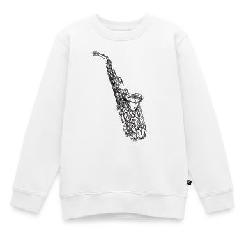 Saxophonist - Kinder Premium Organic Sweatshirt - Weiß - Vorne - AI Model Kid Male (0cm)