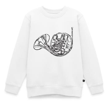 Horn - Kinder Premium Organic Sweatshirt - Weiß - Vorne - AI Model Kid Male (0cm)