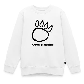 Tierschutz - Kinder Premium Organic Sweatshirt - Weiß - Vorne - AI Model Kid Male (0cm)