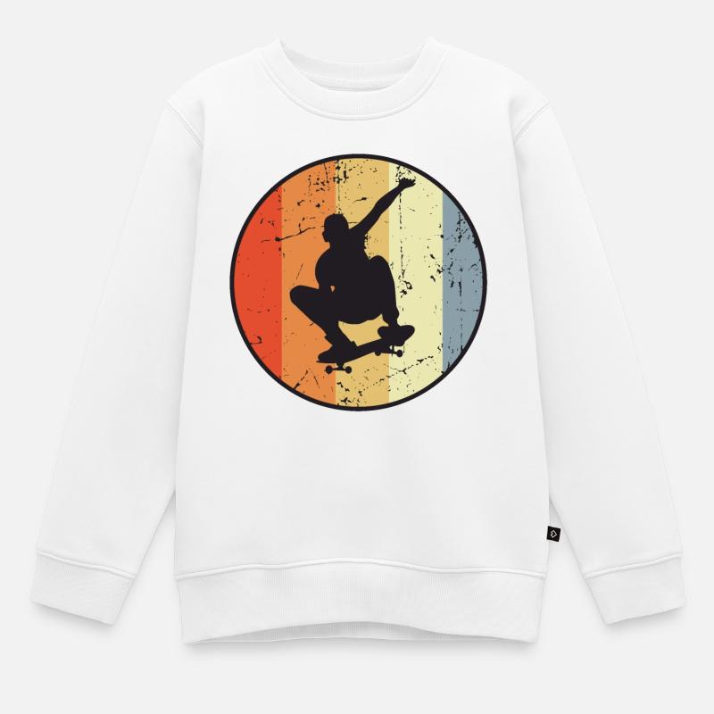 Skateboarden - Kinder Premium Organic Sweatshirt - Weiß
