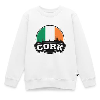 Cork Ireland Skyline Travel Souvenir Irische Flagge - Kinder Premium Organic Sweatshirt - Weiß - Vorne - AI Model Kid Male (0cm)