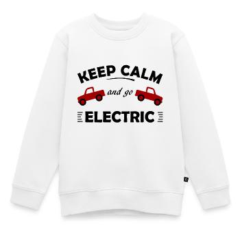 Elektrisch - Kinder Premium Organic Sweatshirt - Weiß - Vorne - AI Model Kid Male (0cm)