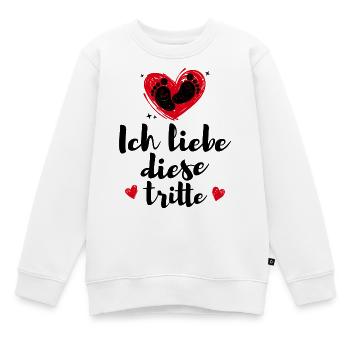Amour bébé ventre coeur Enceinte Déclaration Pieds bébé - Sweat Premium enfant bio - blanc - Devant - AI Model Kid Male (0cm)