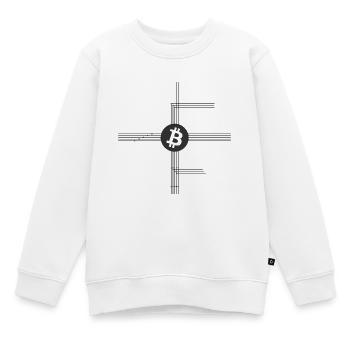 Bitcoin Netzwerk - Kinder Premium Organic Sweatshirt - Weiß - Vorne - AI Model Kid Male (0cm)