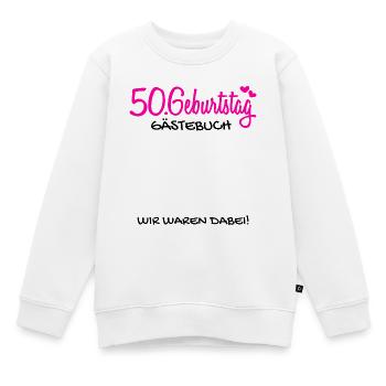 50 Geburtstag Gästebuch - 50 Jahre Geschenk - Kinder Premium Organic Sweatshirt - Weiß - Vorne - AI Model Kid Male (0cm)
