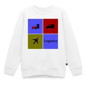 Équipe Logistique et Transport - Sweat Premium enfant bio - blanc - Devant - AI Model Kid Male (0cm)