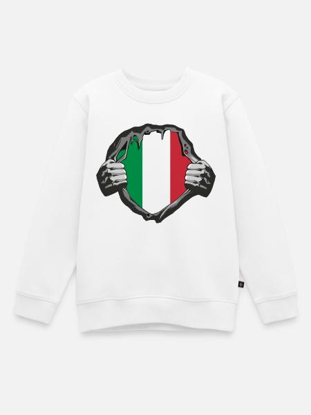 Italien Brust Design - Kinder Premium Organic Sweatshirt - Weiß