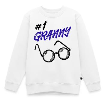 Grand-mère Lunettes Déclaration Grand-mère Meilleure grand-mère - Sweat Premium enfant bio - blanc - Devant - AI Model Kid Male (0cm)