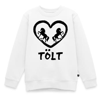 Tölt Horses Icelandic Horses Horse Love Heart Saying - Kids Premium Organic Sweatshirt - white - Front - AI Model Kid Male (0cm)