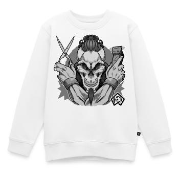 Friseur, Barber, Haarschnitt, Friseurmeister - Kinder Premium Organic Sweatshirt - Weiß - Vorne - AI Model Kid Male (0cm)