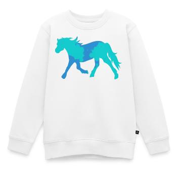 Cool Pferde Islandpferde Pferdeliebe Ross - Kinder Premium Organic Sweatshirt - Weiß - Vorne - AI Model Kid Male (0cm)