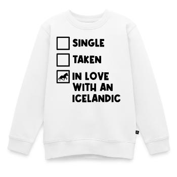 Déclaration de Pferdeliebe Haflinger sur les chevaux islandais - Sweat Premium enfant bio - blanc - Devant - AI Model Kid Male (0cm)