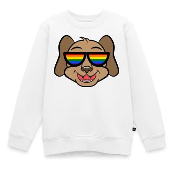 Cool Hund Lgbt Regenbogen Lesben Homosexuell - Kinder Premium Organic Sweatshirt - Weiß - Vorne - AI Model Kid Male (0cm)
