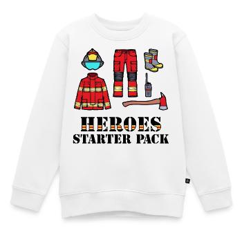Feuerwehrhelm Lebensretter Statement Feuerwehr - Kinder Premium Organic Sweatshirt - Weiß - Vorne - AI Model Kid Male (0cm)