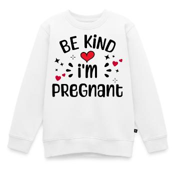 Coeur Grossesse Grossesse Déclaration Mère - Sweat Premium enfant bio - blanc - Devant - AI Model Kid Male (0cm)