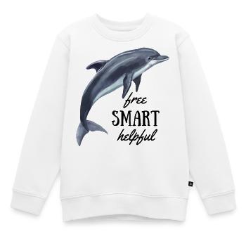 Delfin - gratuit, intelligent, utile - Sweat Premium enfant bio - blanc - Devant - AI Model Kid Male (0cm)