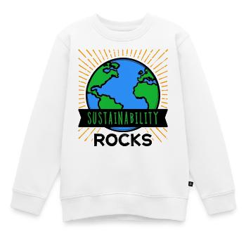 Erde Mutter Natur Nachhaltigkeit Statement Umwelt - Kinder Premium Organic Sweatshirt - Weiß - Vorne - AI Model Kid Male (0cm)