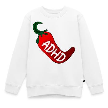 NEUORDIVERSITY ADHD PEPERONI - Sweat Premium enfant bio - blanc - Devant - AI Model Kid Male (0cm)