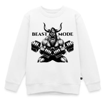 Wikinger Hanteltraining Bizeps Biest Modus Geschen - Kinder Premium Organic Sweatshirt - Weiß - Vorne - AI Model Kid Male (0cm)