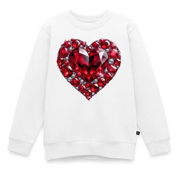 Kristall Liebe Rubin - Kinder Premium Organic Sweatshirt - Weiß - Vorne - AI Model Kid Male (0cm)