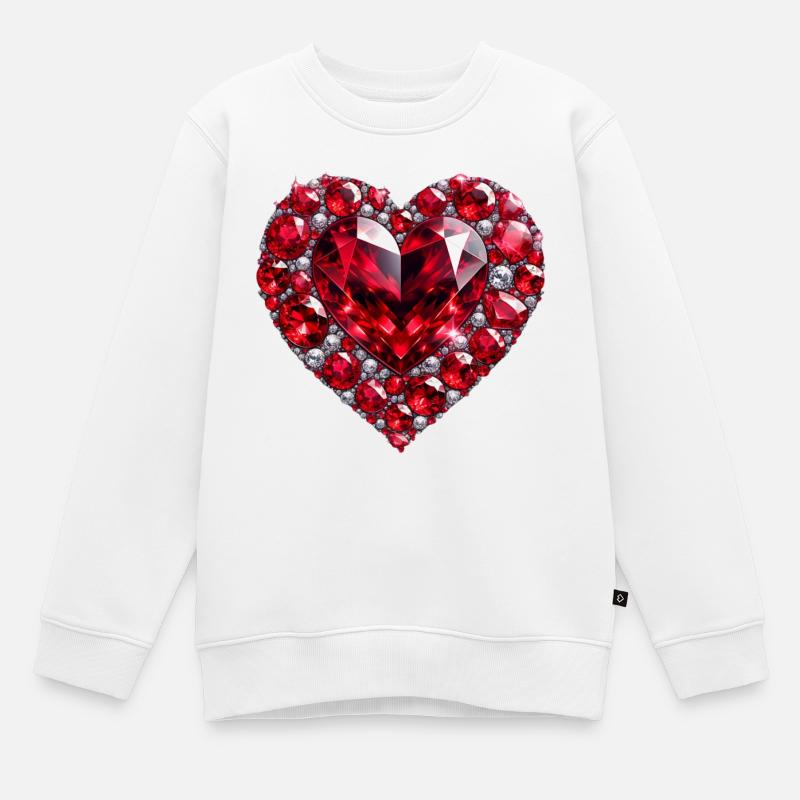 Crystal Love Ruby - Kids Premium Organic Sweatshirt - white