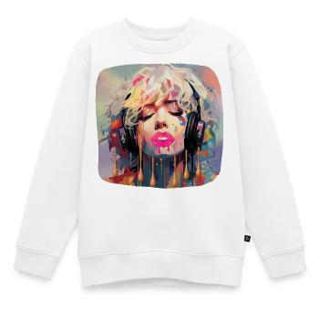 Pop Art & Musique - Sweat Premium enfant bio - blanc - Devant - AI Model Kid Male (0cm)