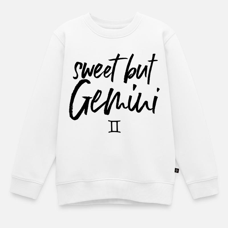 Zodiaque des Gémeaux doux mais GÉMEAUX - Sweat Premium enfant bio - blanc