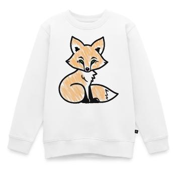 Renard roux (noir) - Sweat Premium enfant bio - blanc - Devant - AI Model Kid Male (0cm)