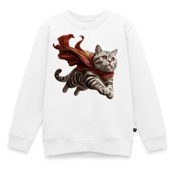 Super Katze Britisch Kurzhaar BKH getigert - Kinder Premium Organic Sweatshirt - Weiß - Vorne - AI Model Kid Male (0cm)