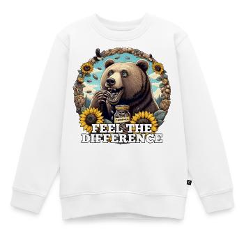 Bär Sonnenblumenkerne Sonnenblumenkörner Geschenk - Kinder Premium Organic Sweatshirt - Weiß - Vorne - AI Model Kid Male (0cm)