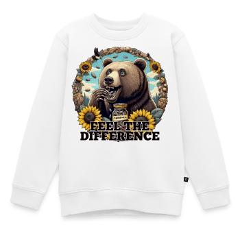 Bär Sonnenblumenkerne Sonnenblumenkörner Geschenk - Kinder Premium Organic Sweatshirt - Weiß - Vorne - AI Model Kid Male (0cm)