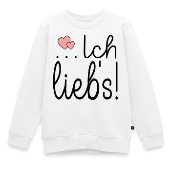 GLÜCKLICH - ICH LIEBE ES - Kinder Premium Organic Sweatshirt - Weiß - Vorne - AI Model Kid Male (0cm)