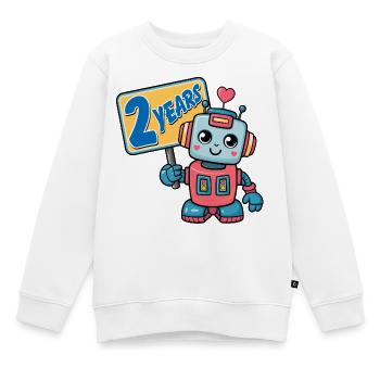Two Years Little Robot Children's Birthday Party - Kids Premium Organic Sweatshirt - white - Front - AI Model Kid Male (0cm)