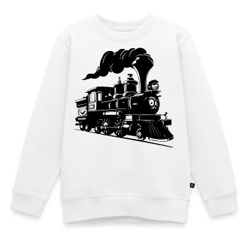 Dampflokomotive Zeichnung - Kinder Premium Organic Sweatshirt - Weiß - Vorne - AI Model Kid Male (0cm)