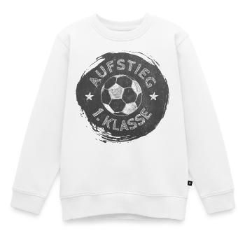 Aufstieg - 1. Klasse - Fußball | Tafel Design  - Kinder Premium Organic Sweatshirt - Weiß - Vorne - AI Model Kid Male (0cm)