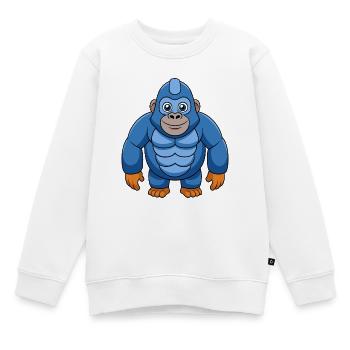 Gorilla Niedliche Maskottchen Zeichentrickfigur Kawaii - Kinder Premium Organic Sweatshirt - Weiß - Vorne - AI Model Kid Male (0cm)