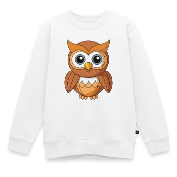 Eule Niedliche Maskottchen Zeichentrickfigur Kawaii - Kinder Premium Organic Sweatshirt - Weiß - Vorne - AI Model Kid Male (0cm)